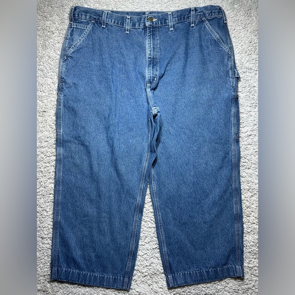 Carhartt Jeans Mens 46 Original Dungaree Fit Straight Loose Baggy 8 Pocket Work - Picture 1 of 4